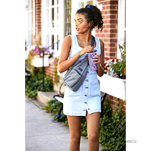 Recycled Mini Sling Backpack, Lightweight Daypack with Adjustable Strap